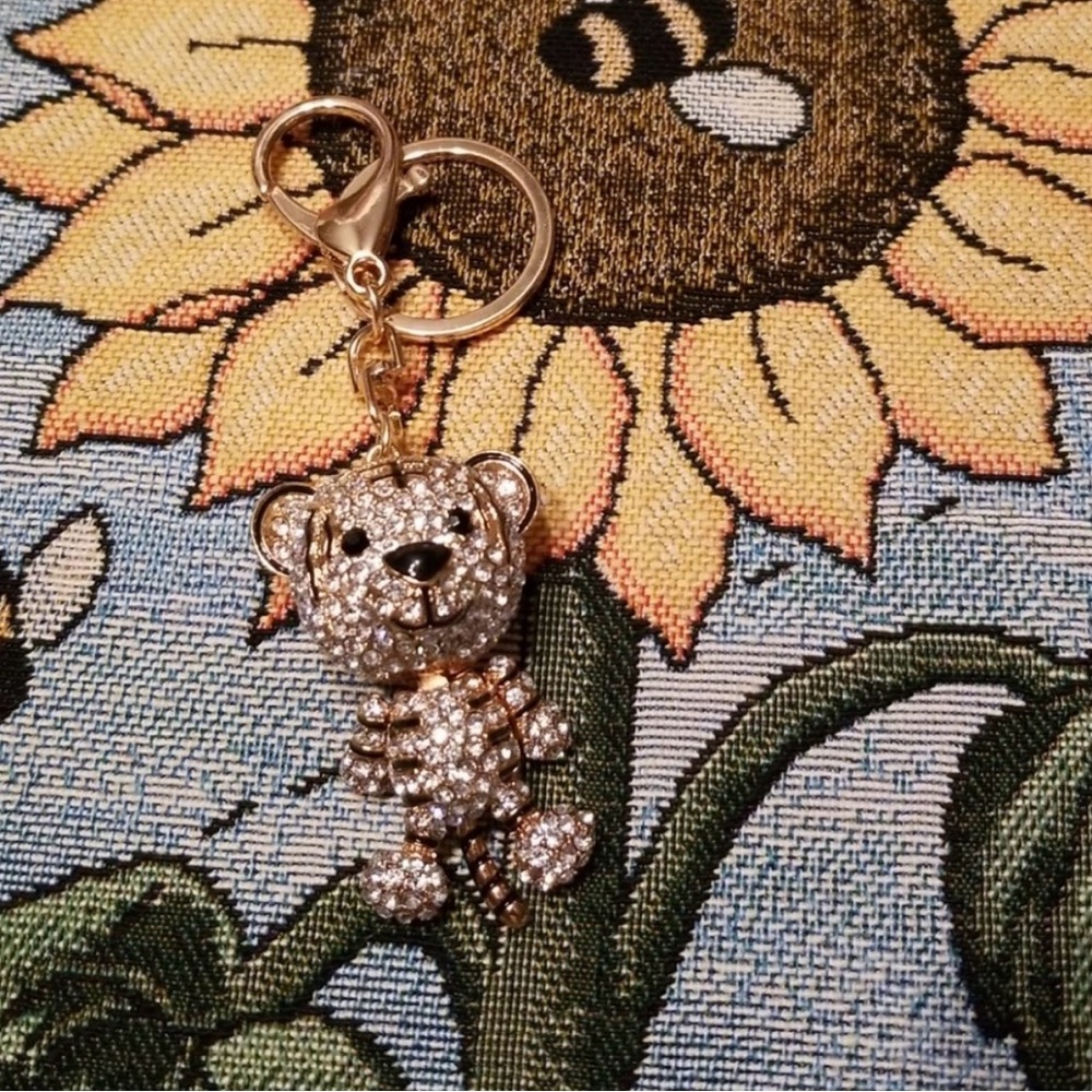 UNBRANDED TIGER Rhinestone Handbag / Purse Charm Accessory Gold - Picture 4 of 12